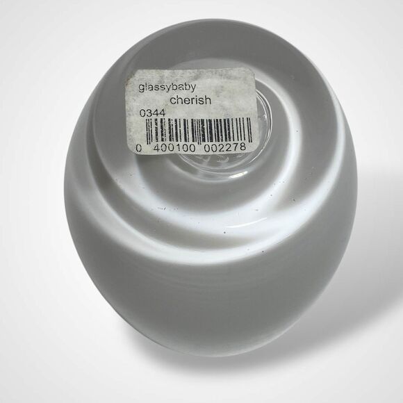 Glassybaby Cherish Votive Candle Holder White Hand Blown Glass Pre Triskelion - Picture 7 of 9